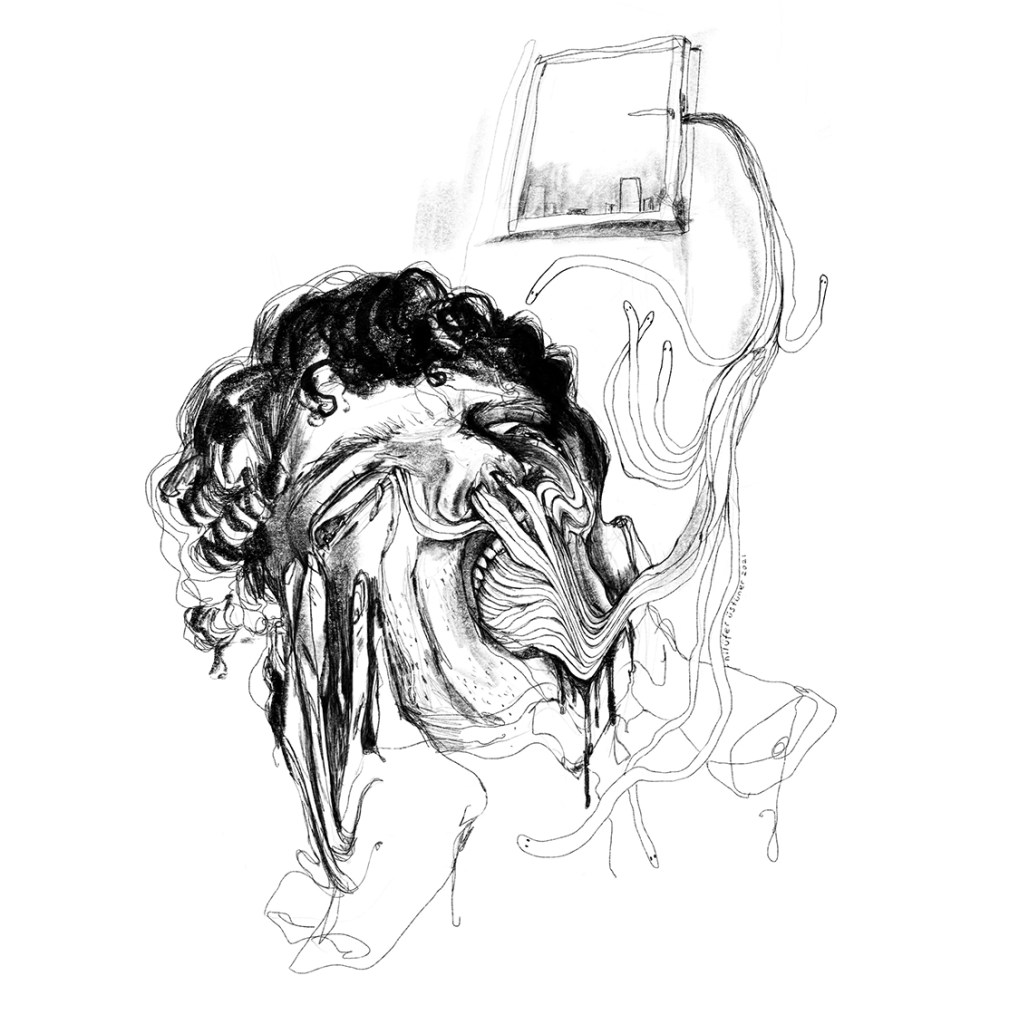 Pencere yaratıkları illüstrasyon